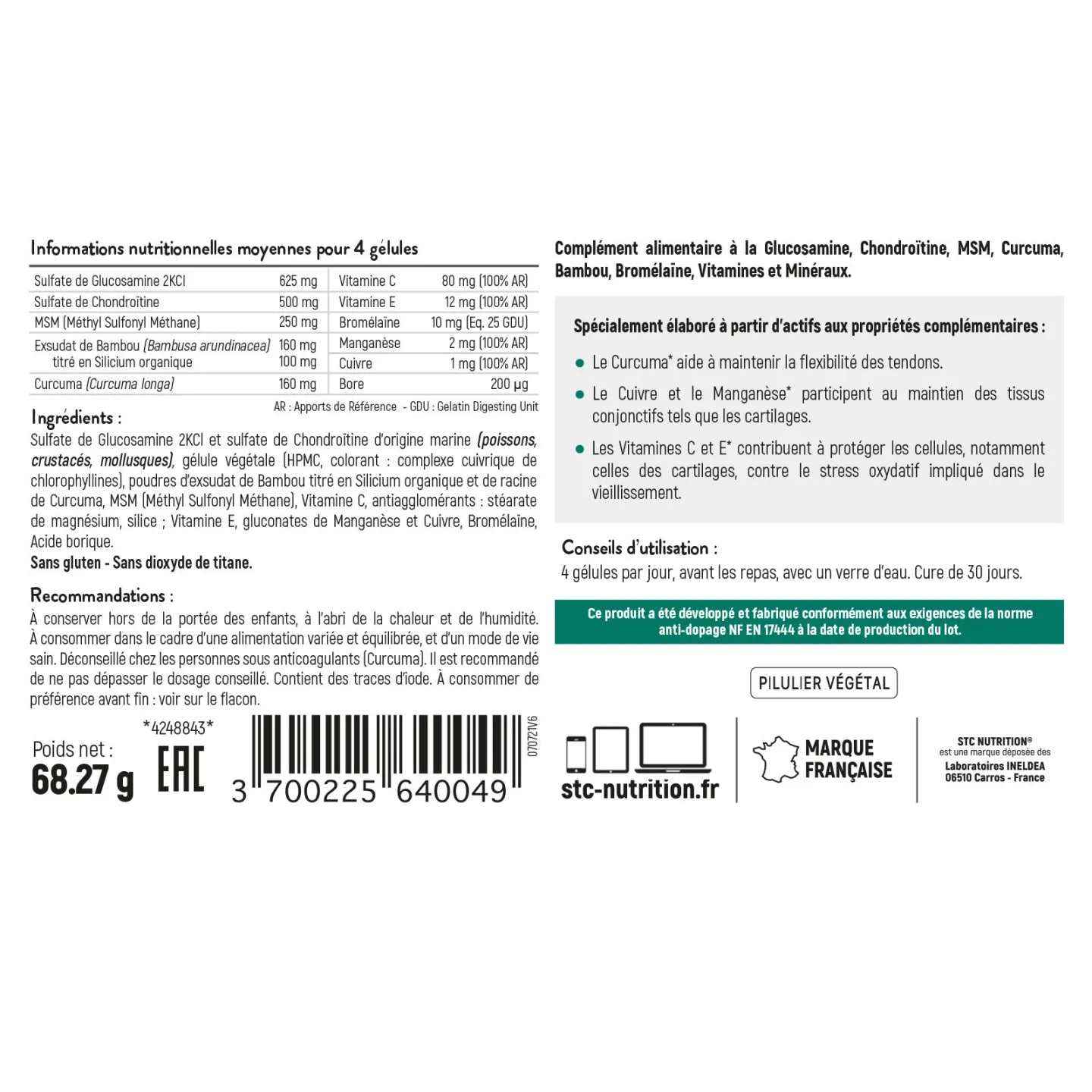 ARTROSAMINE 120 GÉLULES